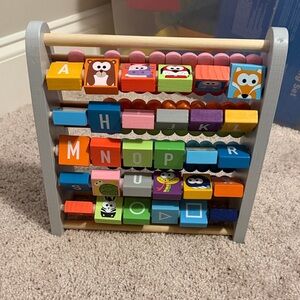 Colorful Wooden Alphabet Abacus for Kids